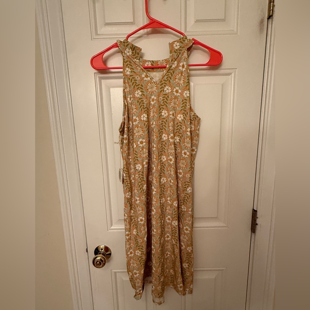 Spartina 449 Floral Maxi Dress - Tan and White
